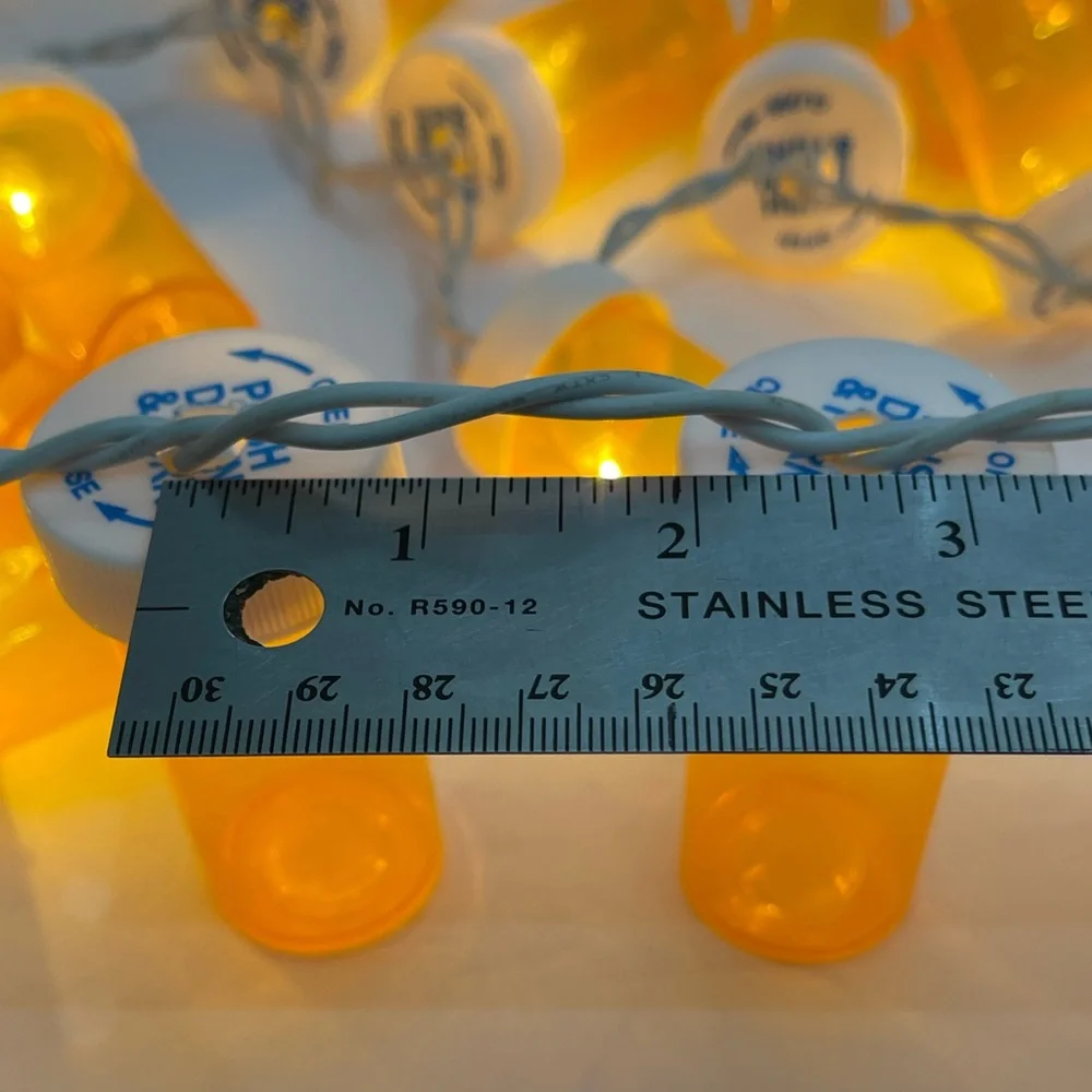 Pill bottle light strand, healthcare graduation Christmas party light strand